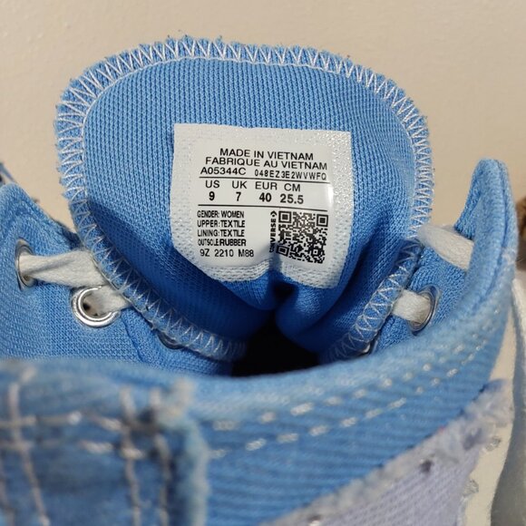 Rare Converse Chuck Taylor Denim Patchwork Lugged Hightop Sneaker - 9 Women - Picture 12 of 12